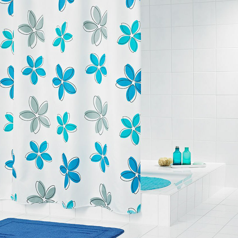 Штора для ванных комнат Fleur синий/голубой 180*200 Ridder - фото 1