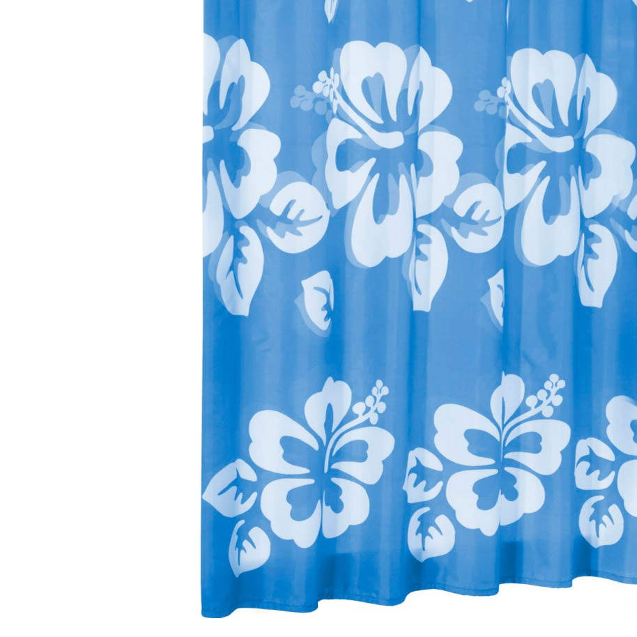 Штора для ванной Ridder Flowerpower синий 180x200 см, цвет темно-синий - фото 1