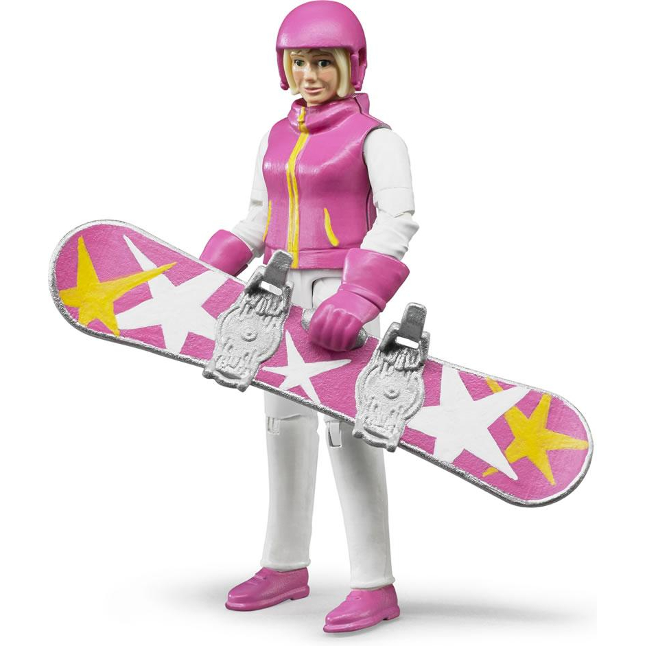 фото Фигурка bruder сноубордистка, с аксессуарами