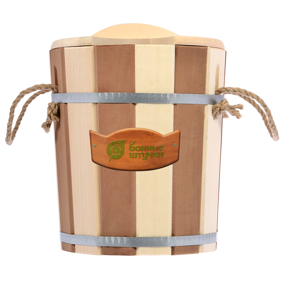 

Запарник 9 л. «Контраст» с пластиковой вставкой с крышкой, липа, "Банные штучки" в кор./1