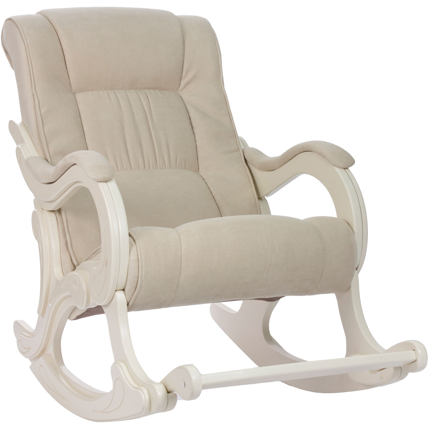 Кресло-качалка с выдвижной подножкой Vanilla Комфорт-Мебель (13.077), цвет сливочный, размер 126х69х96 см - фото 1