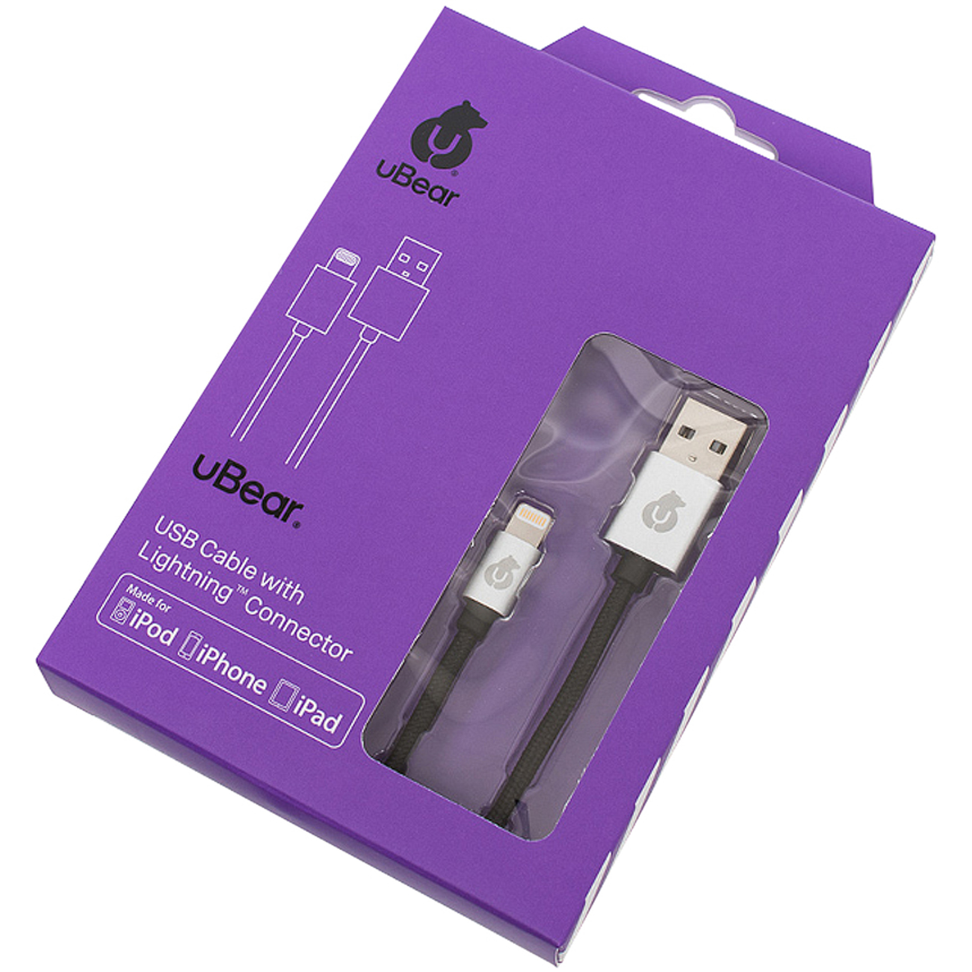 Кабель uBear Lightning-USB DC01BL01-I5 Black, цвет черный - фото 2