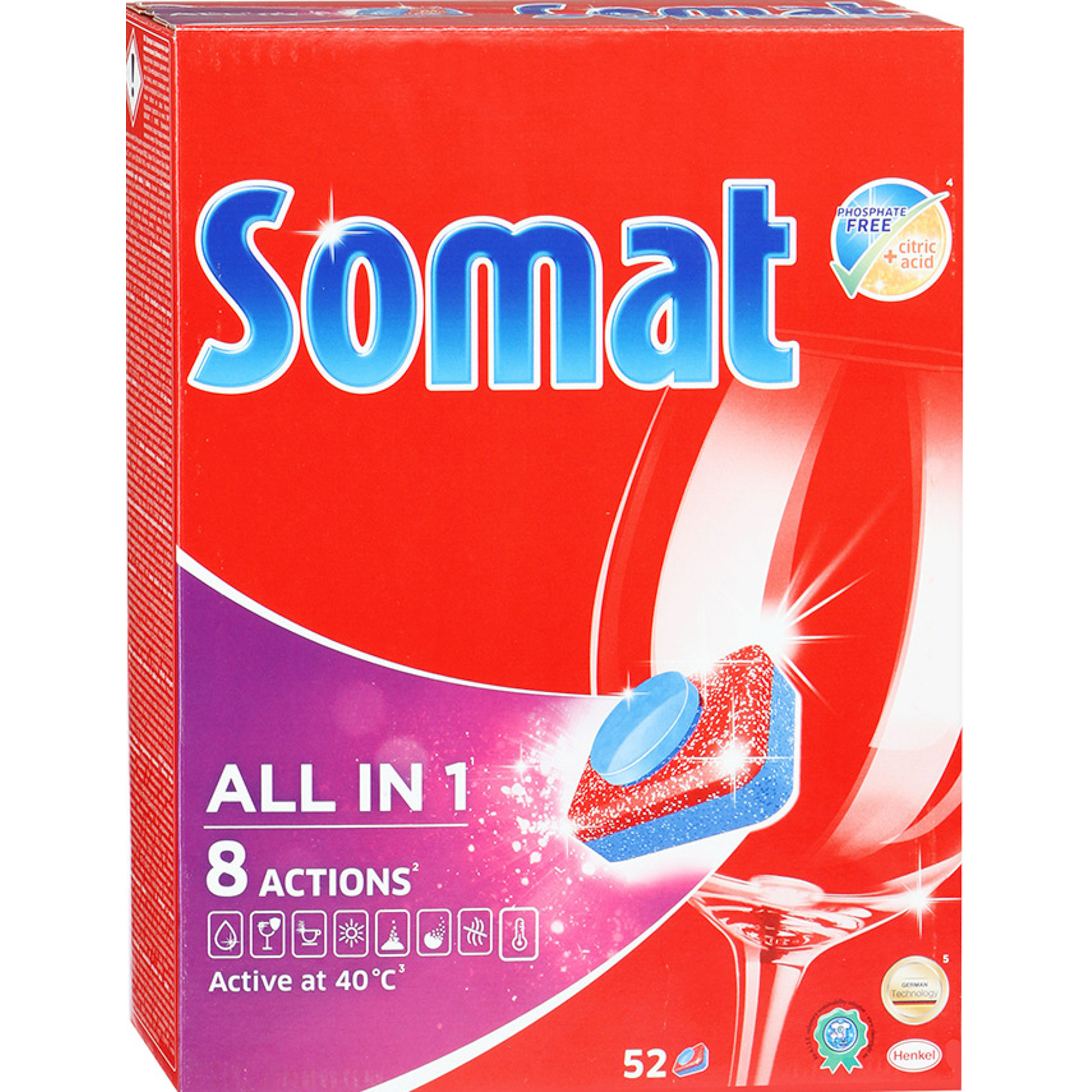 

Таблетки для посудомоечных машин Somat All in 1 52 шт