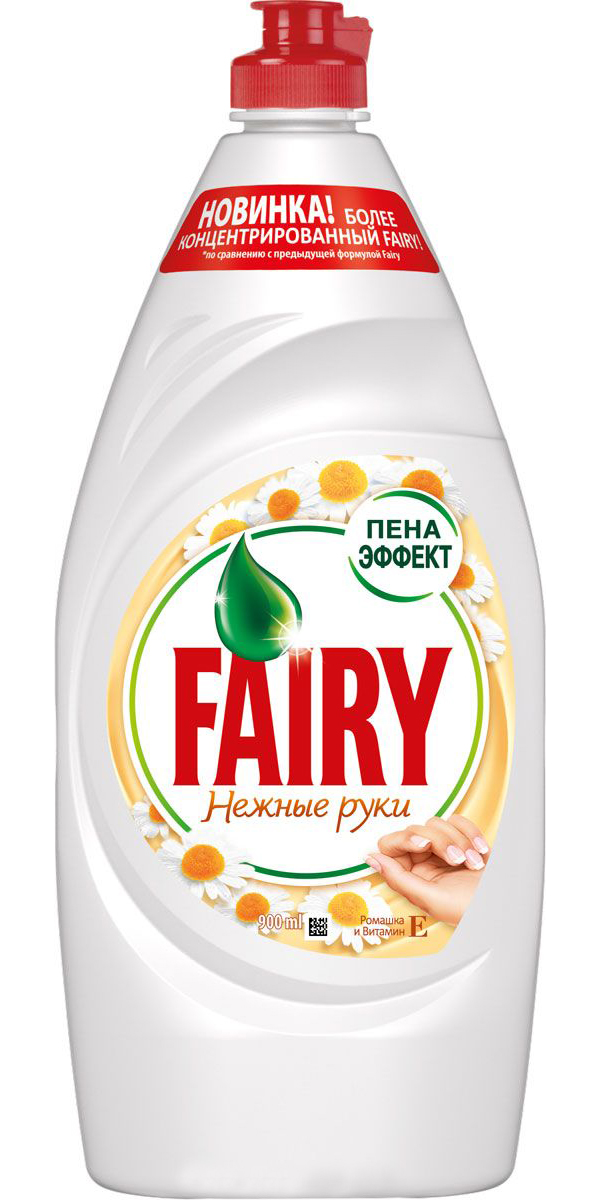 фото Средство для мытья посуды fairy нежные руки ромашка и витамин e 900 мл