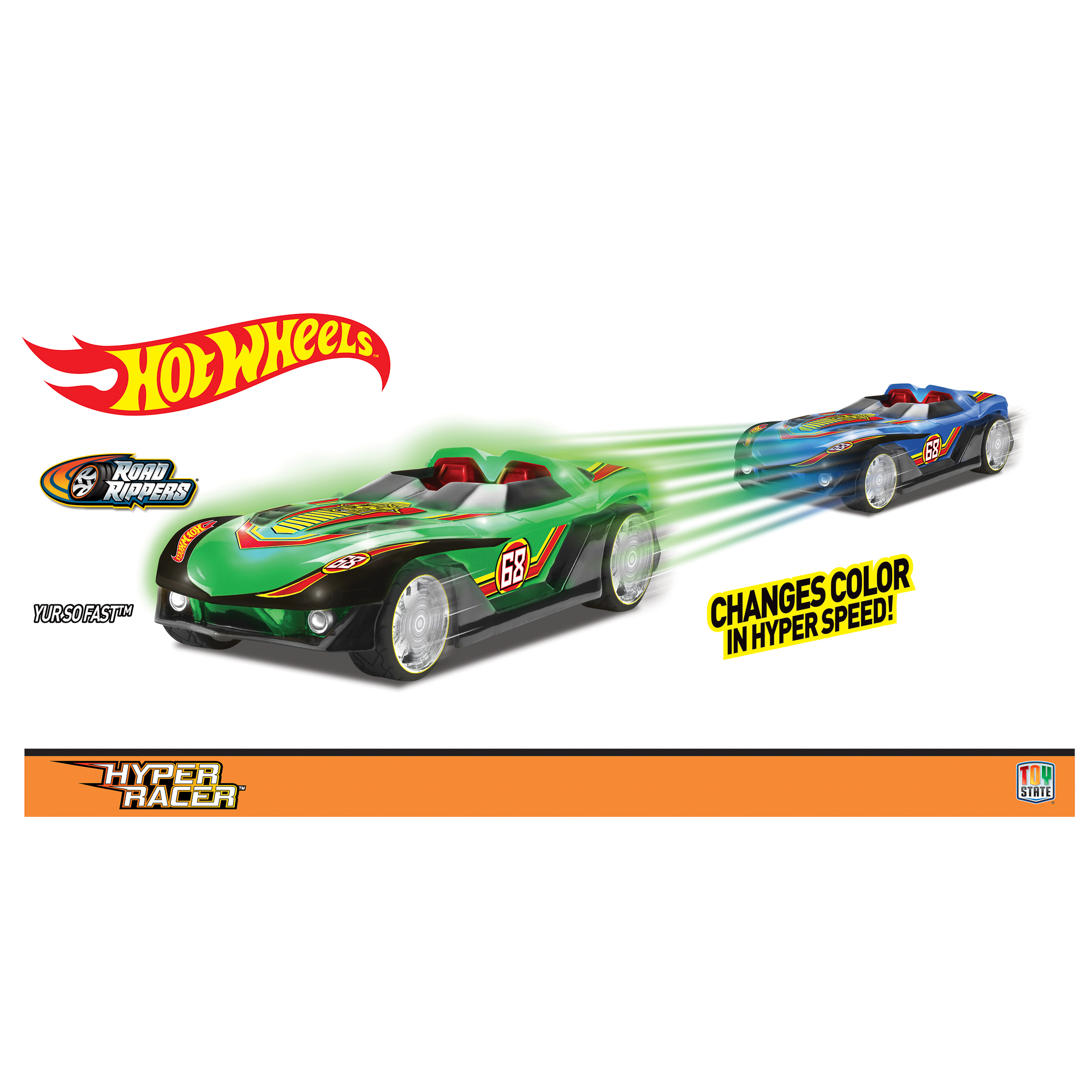 

Машинка Hot Wheels на батарейках. свет+звук электромеханическая синяя 25 см