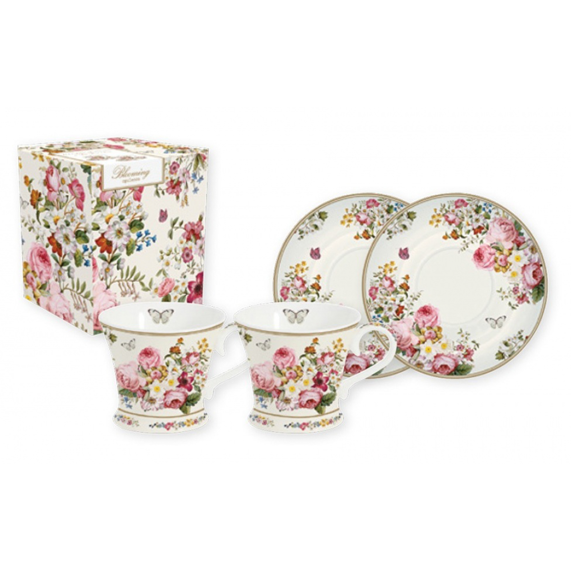 

Набор 2 чашки+2 блюдца для кофе бел R2s