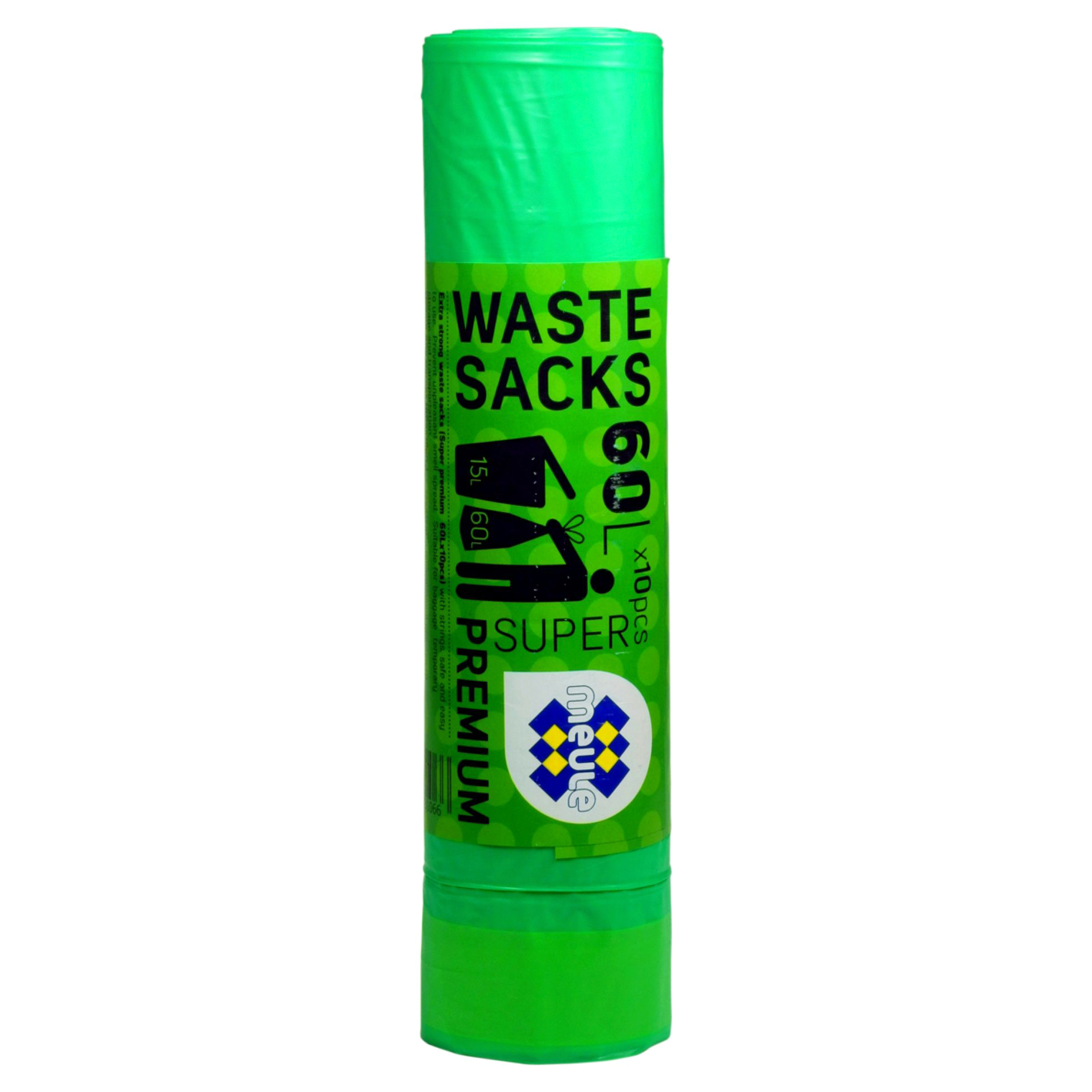Мешки для мусора Meule Waste Sacks Super Premium с завязками 60 л 10 шт