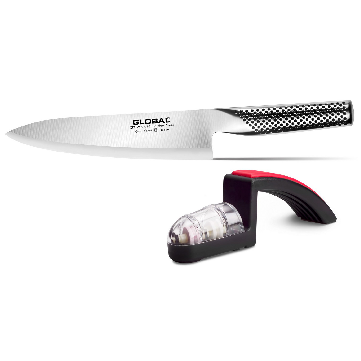 Нож и ножеточка Global G-2220BR, цвет стальной - фото 1