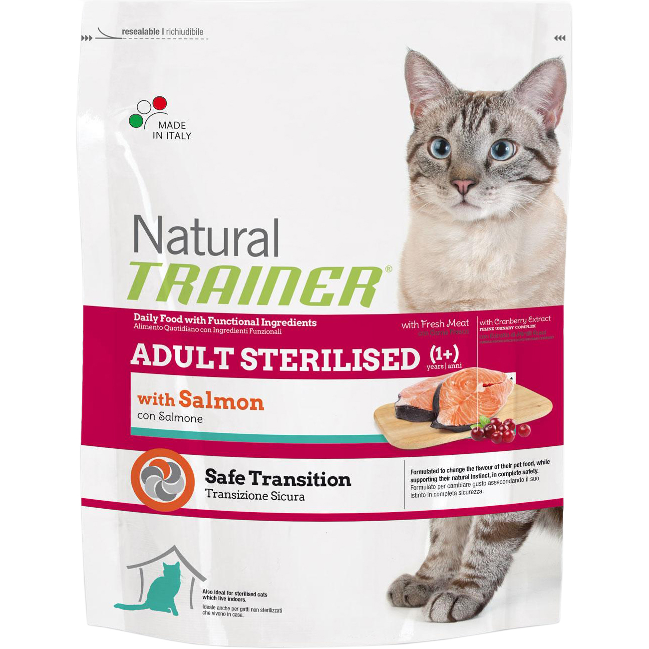 Корм для кошек Trainer Natural Super Premium Adult Sterilised with Salmon для взрослых стерилизованных кошек от 1 года 300 г