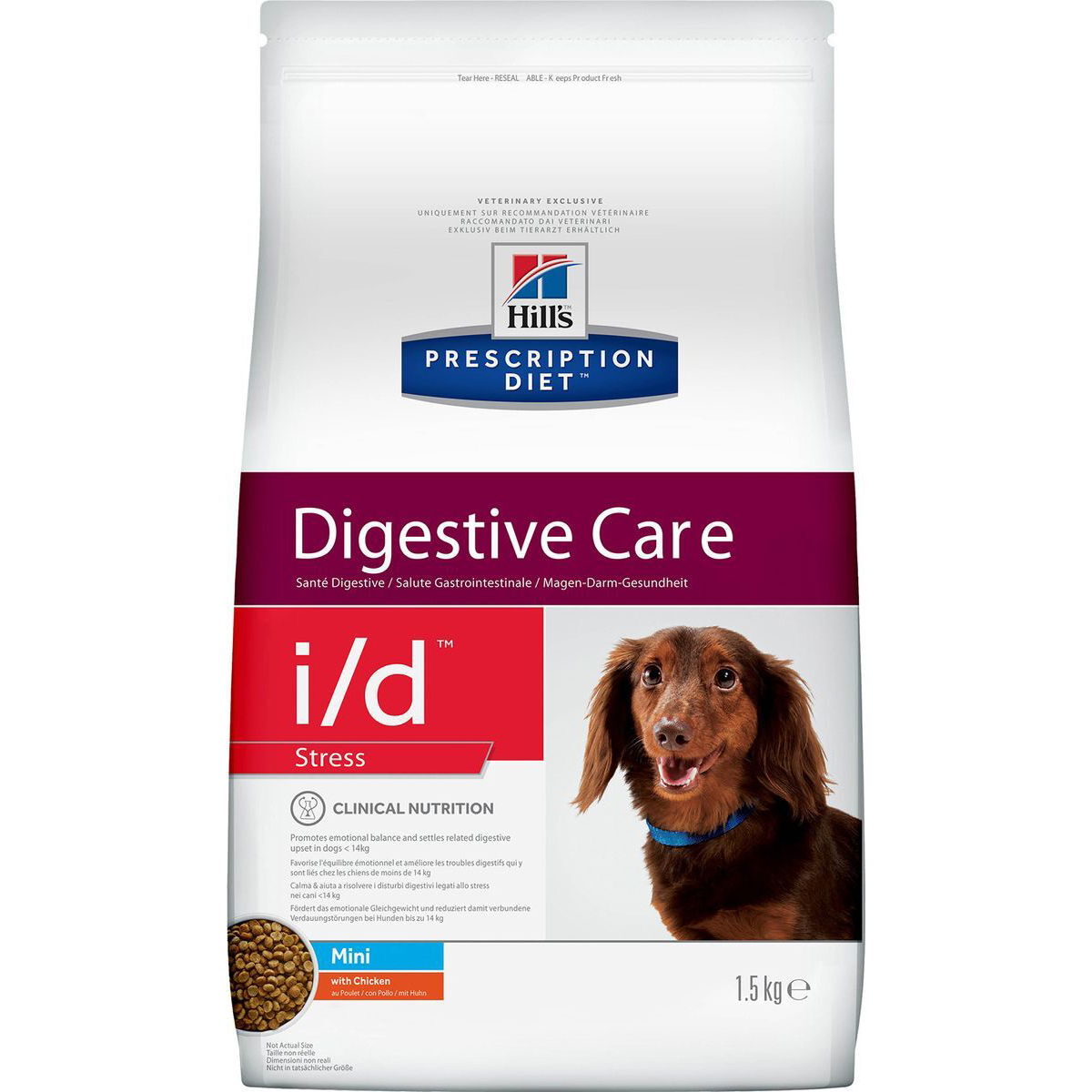 фото Корм для собак hill's prescription digestive care i/d stress mini для поддержания здоровья жкт с курицей 1,5 кг hill`s