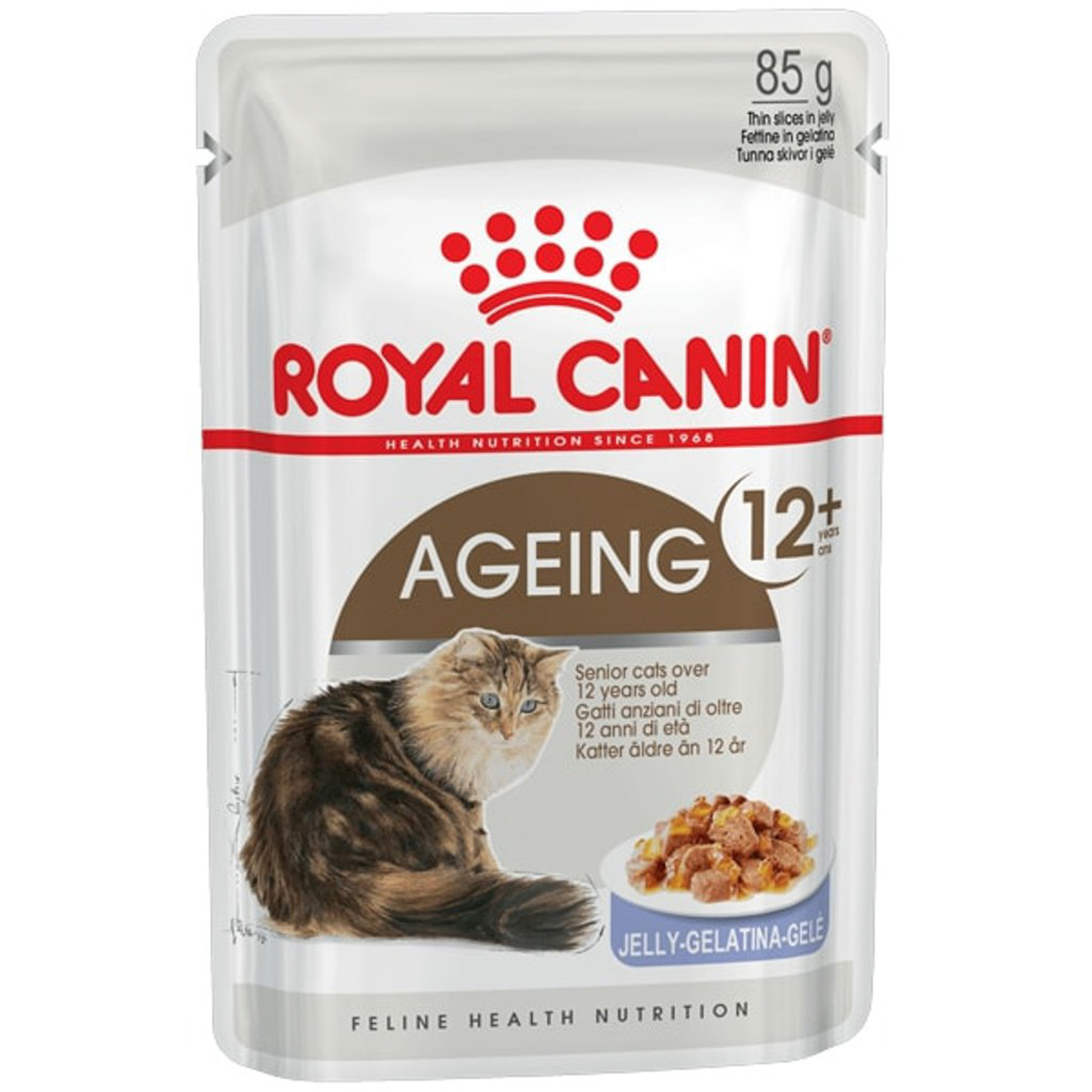 фото Корм для кошек royal canin ageing +12 для кошек старше 12 лет, мелкие кусочки в желе, 85г