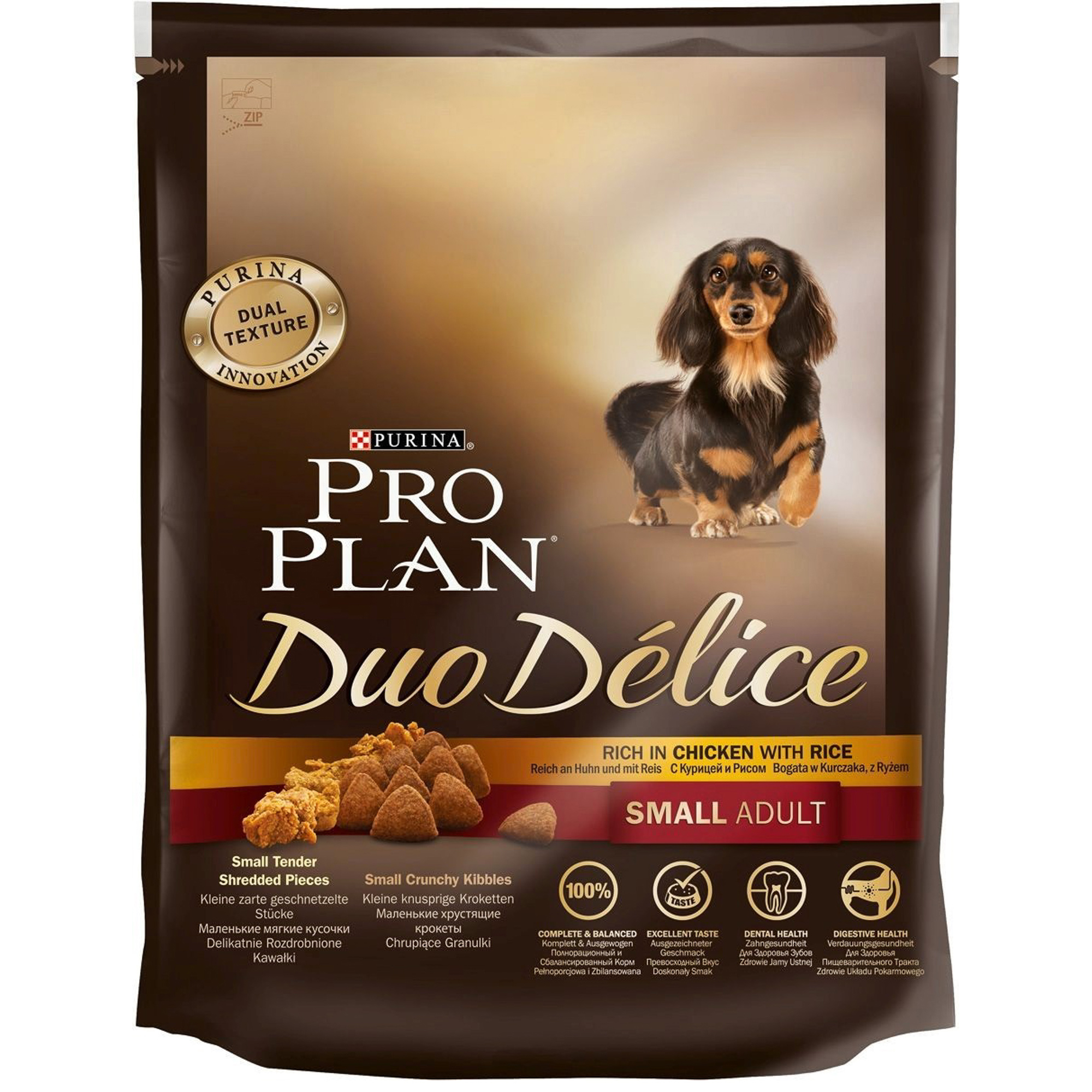фото Корм для собак pro plan duo delice adult для мелких и карликовых пород, курица, рис, 700 г