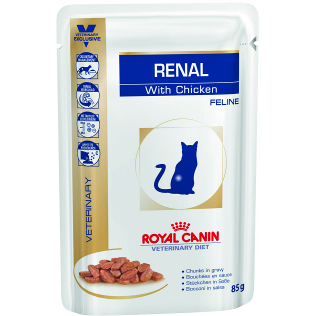 фото Корм для кошек royal canin renal with chicken 85 г