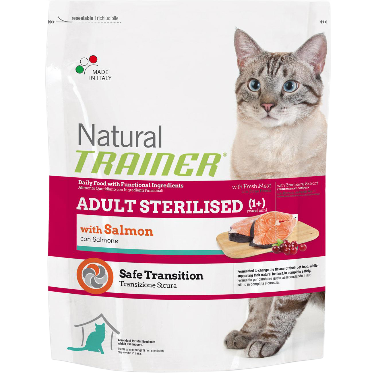Корм для кошек Trainer Natural Adult Sterilised Для стерилизованных, со свежим белым мясом 300 г