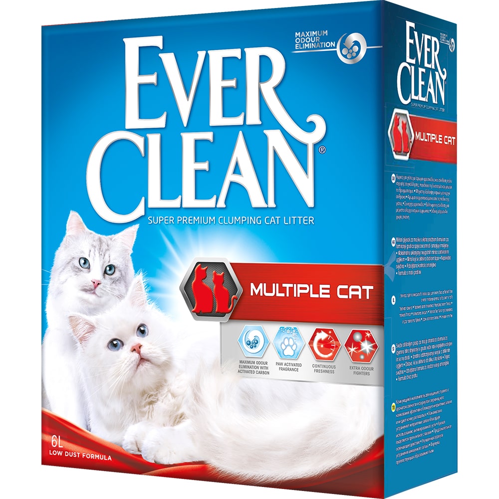 Наполнитель Ever Clean Multiple Cat комкующийся для нескольких кошек 6 л