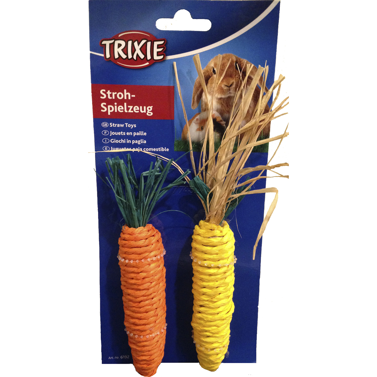 Игрушка для грызунов Trixie Морковь и кукуруза из сизали 15 см, цвет бежевый - фото 2
