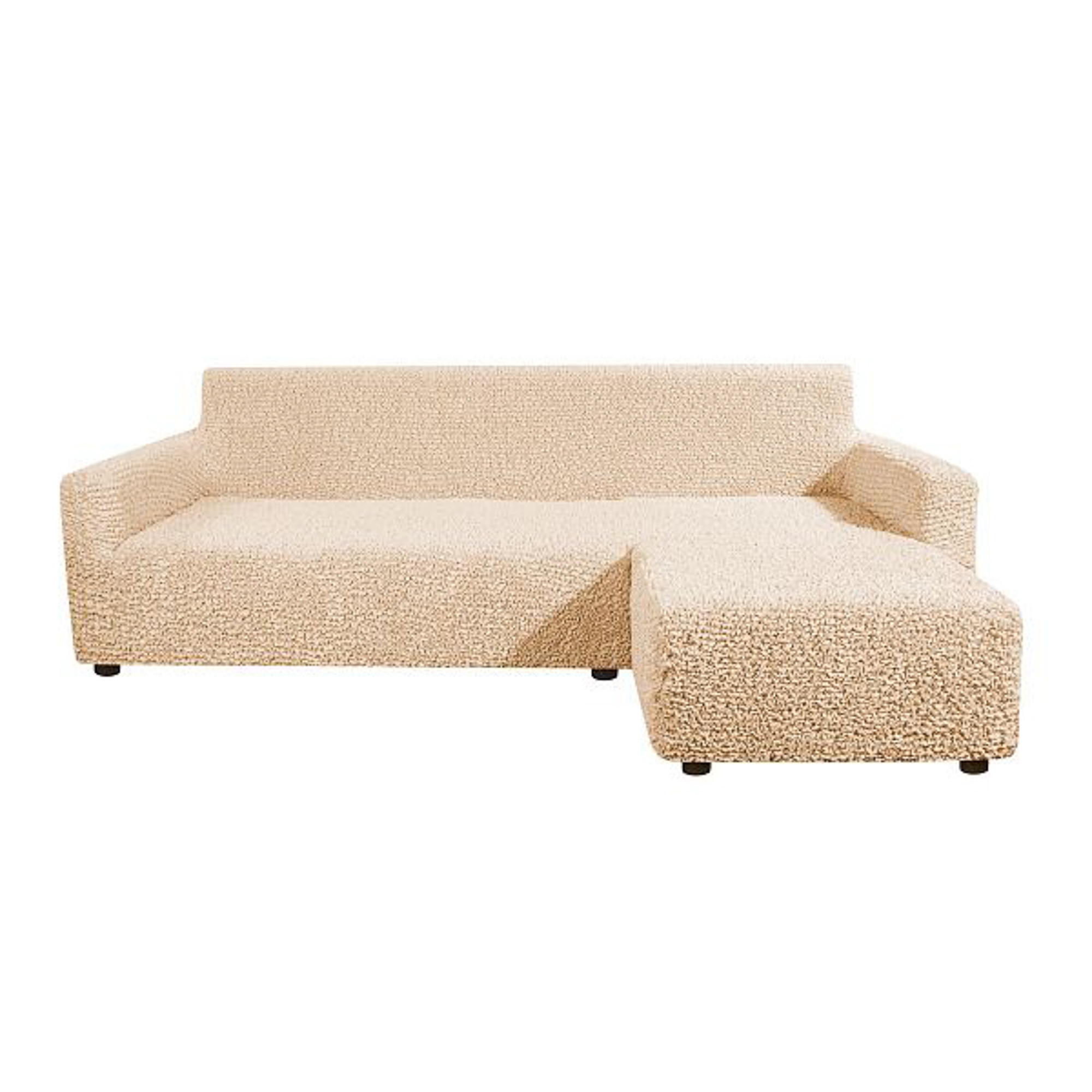 фото Чехол на угловой диван с правым выступом микрофибра ваниль еврочехол