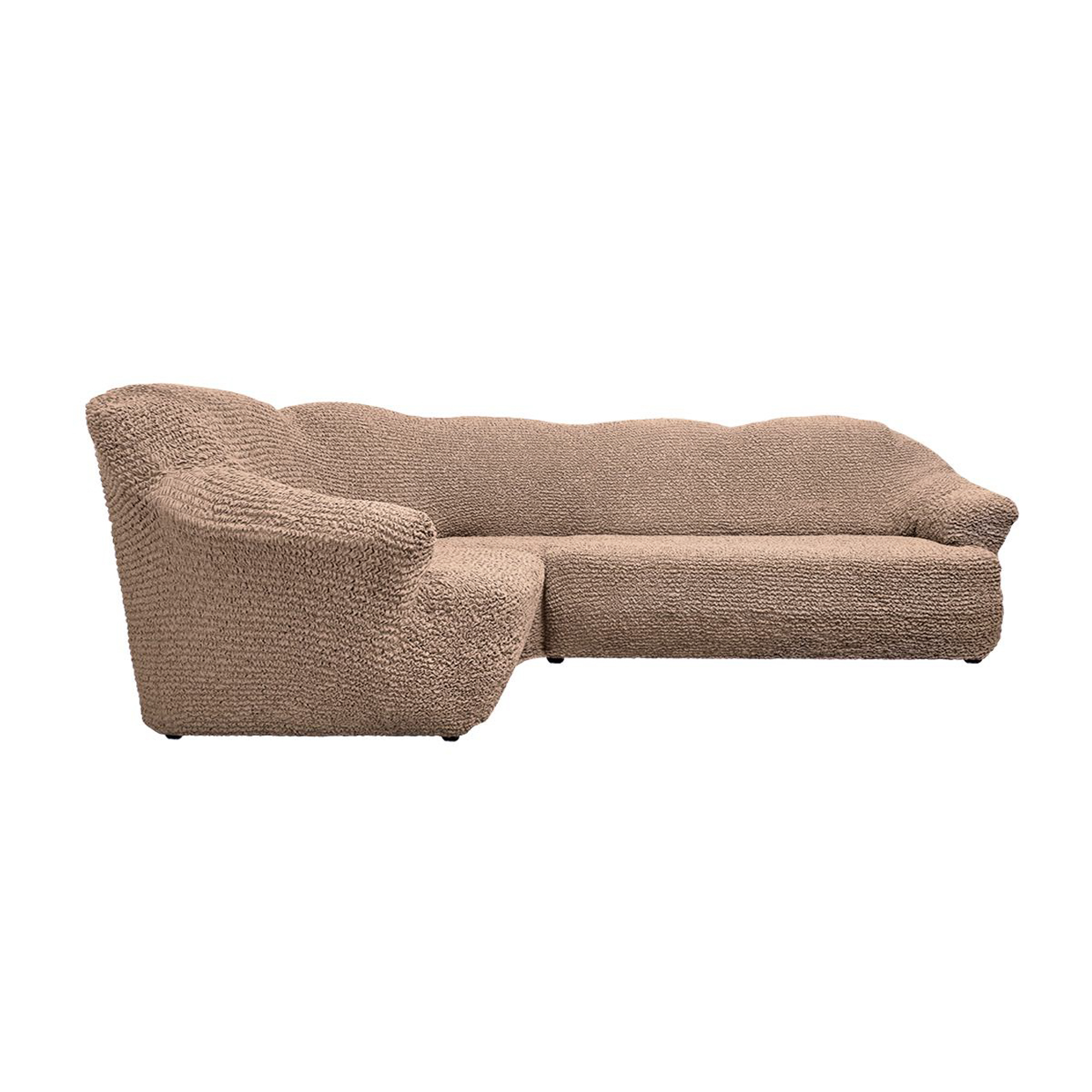 фото Чехол на классический угловой диван микрофибра кофейный еврочехол