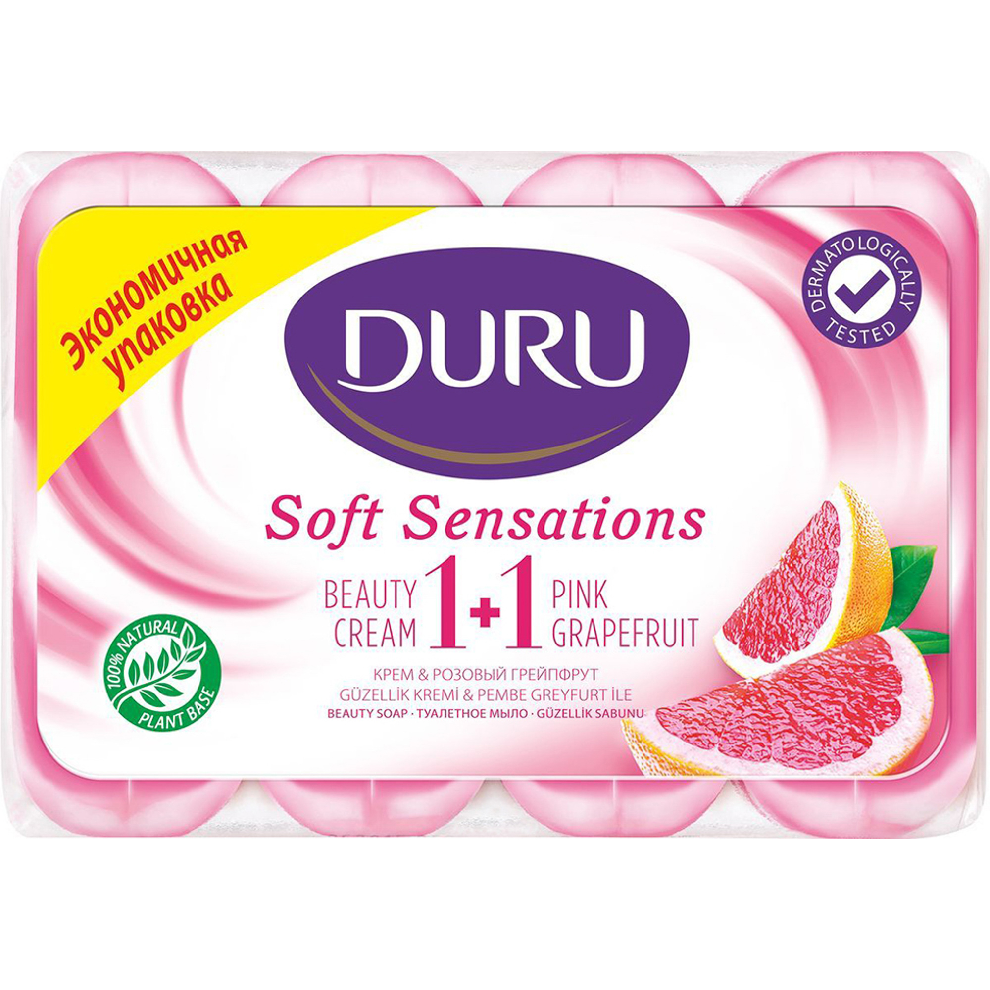 фото Крем-мыло duru soft sensations грейпфрут 4x90 г