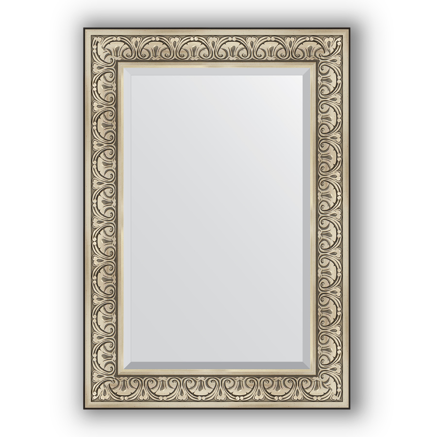 Зеркало с фацетом в багетной раме Evoform барокко серебро 106 мм 70х100 см