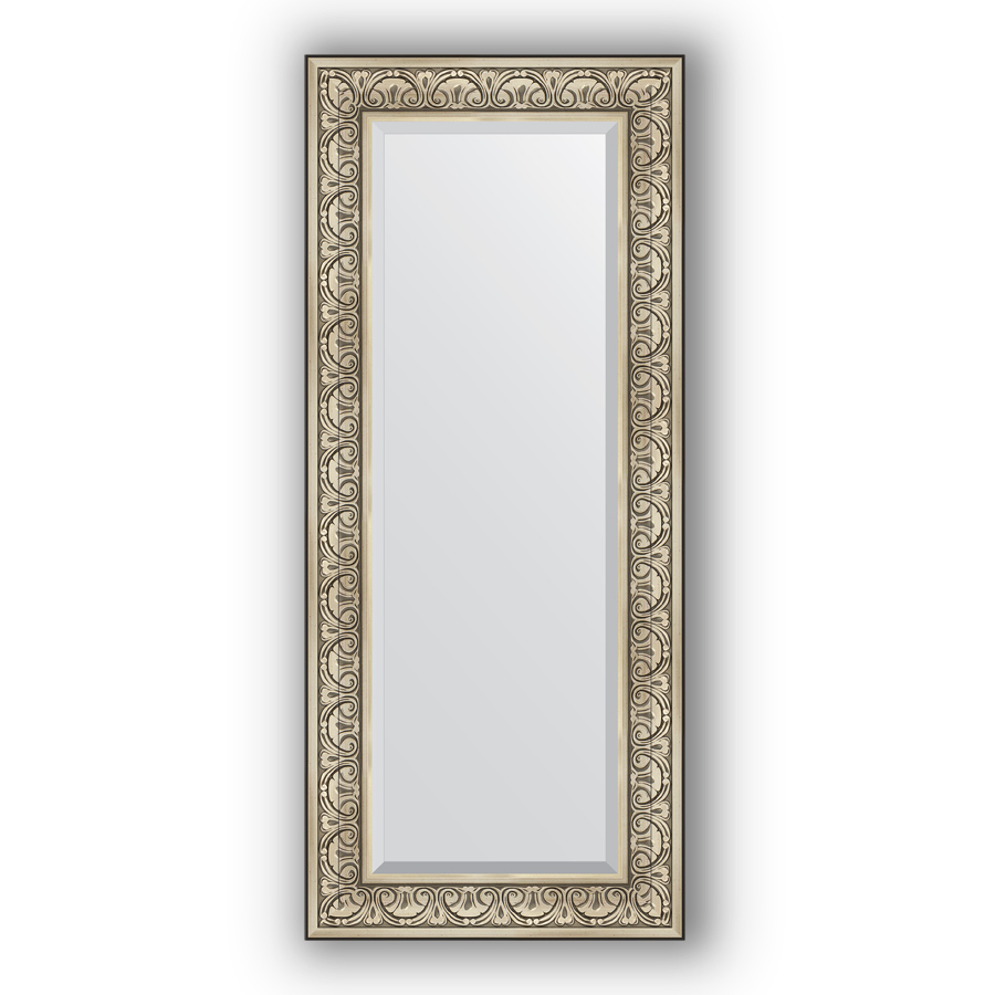 Зеркало в багетной раме Evoform барокко серебро 60х140 см