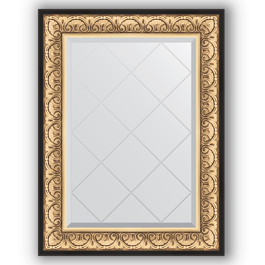 Зеркало с гравировкой в багетной раме Evoform барокко золото 106 мм 70x92 см
