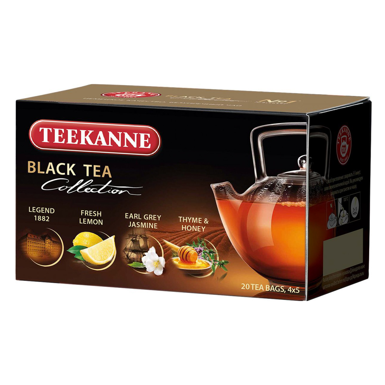 фото Чайный набор teekanne black tea collection 4 вкуса 20 пакетиков