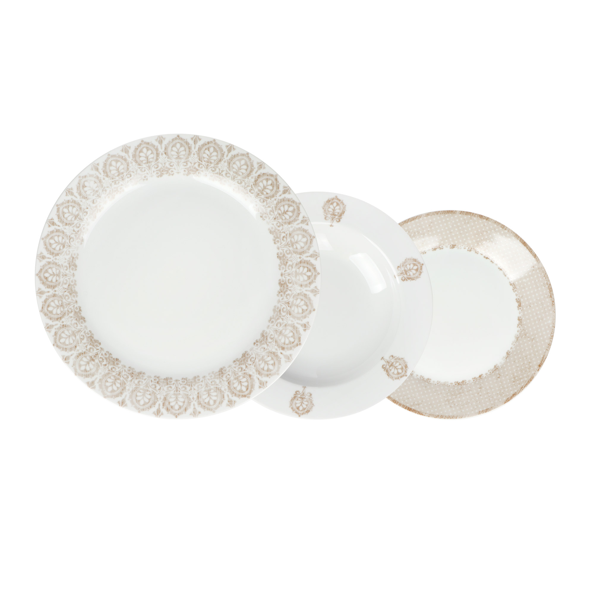 Набор тарелок Tognana Olimpia Vintage 18 предметов, цвет белый - фото 1