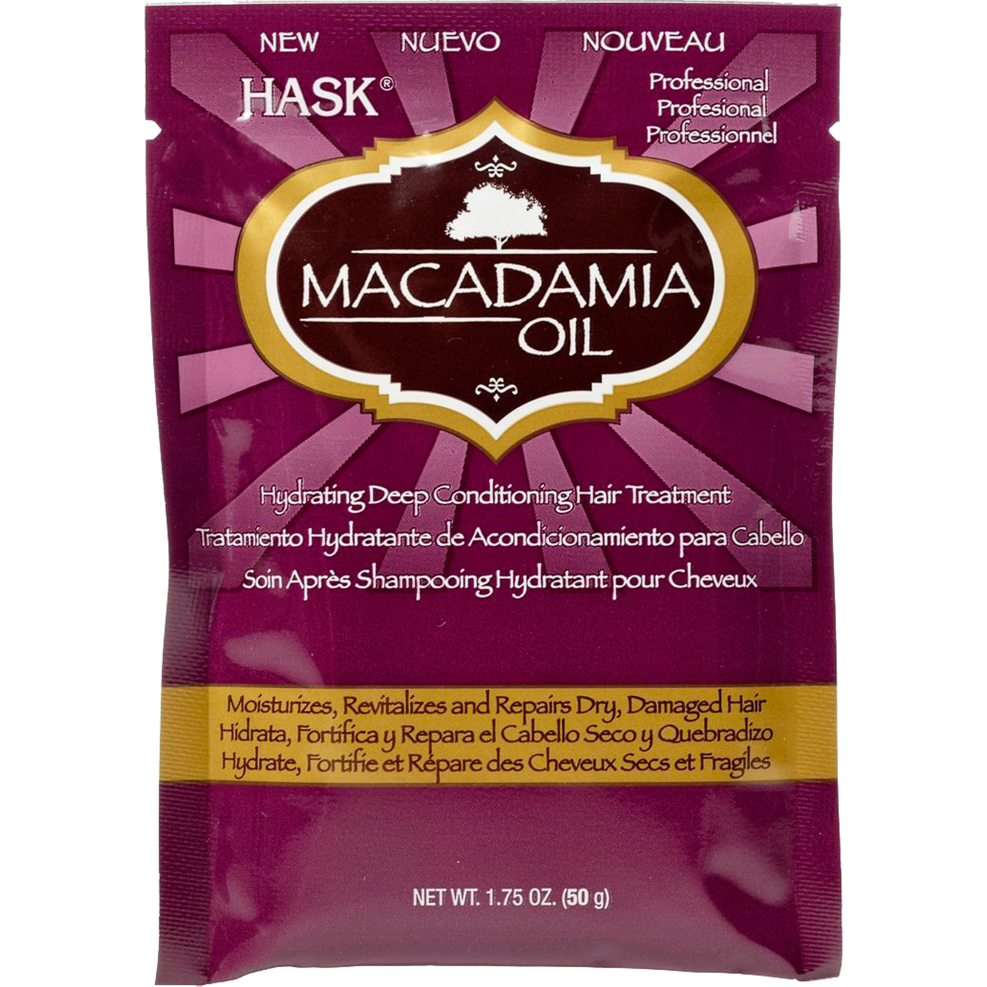фото Маска hask увлажняющая маска с маслом макадамии 50 г