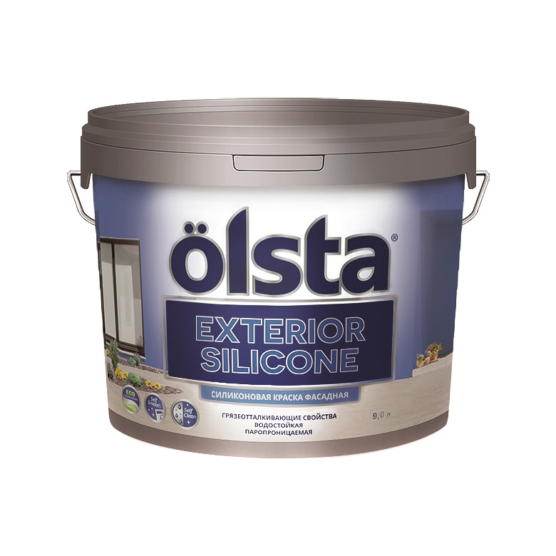 фото Краска olsta exterior silicone фасадная база а 9 л