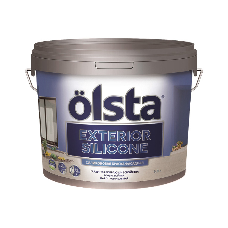 фото Краска olsta exterior silicone фасадная база с 2,7 л