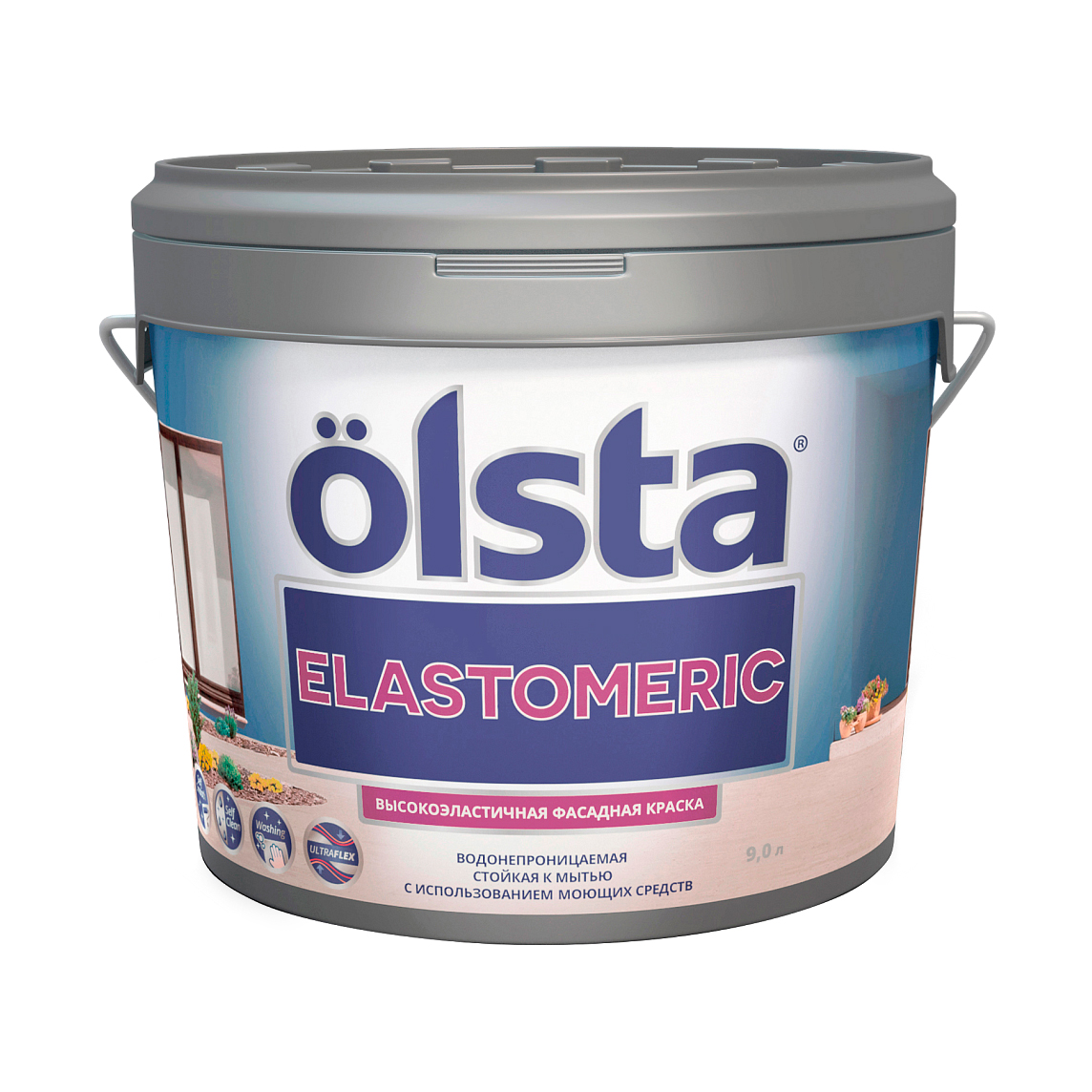 фото Краска olsta elastomeric фасадная 9 л