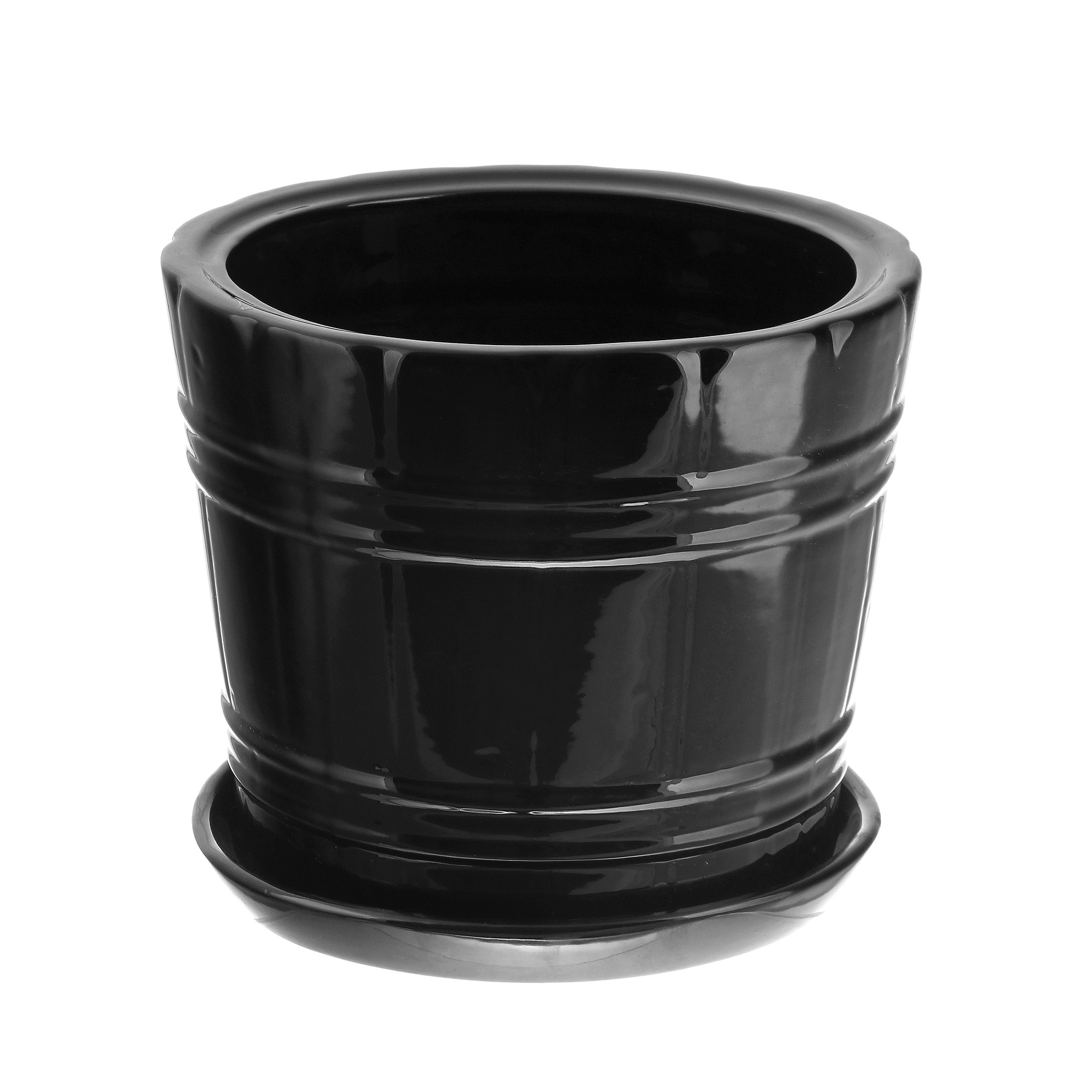 Горшок для цветов Элитная керамика кадка черная d24см - фото 1