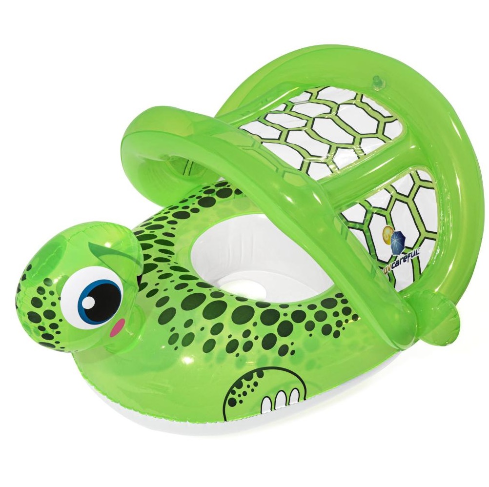 Круг для плавания Best way черепаха с тентом (34094), цвет зеленый - фото 1