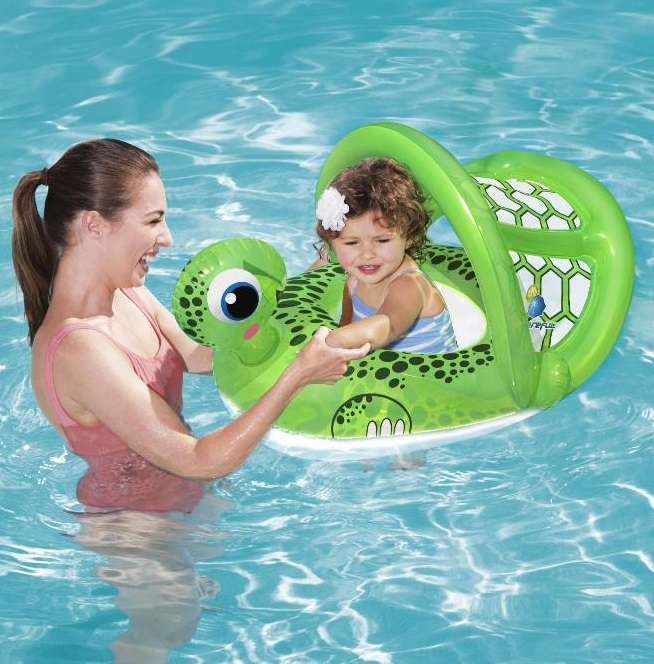 Круг для плавания Best way черепаха с тентом (34094), цвет зеленый - фото 2