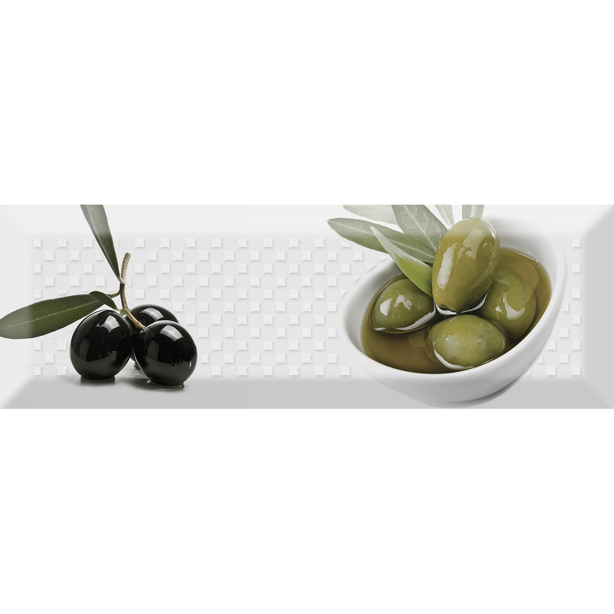 фото Декор absolut keramika olives fluor dec. olives 02 10x30 см