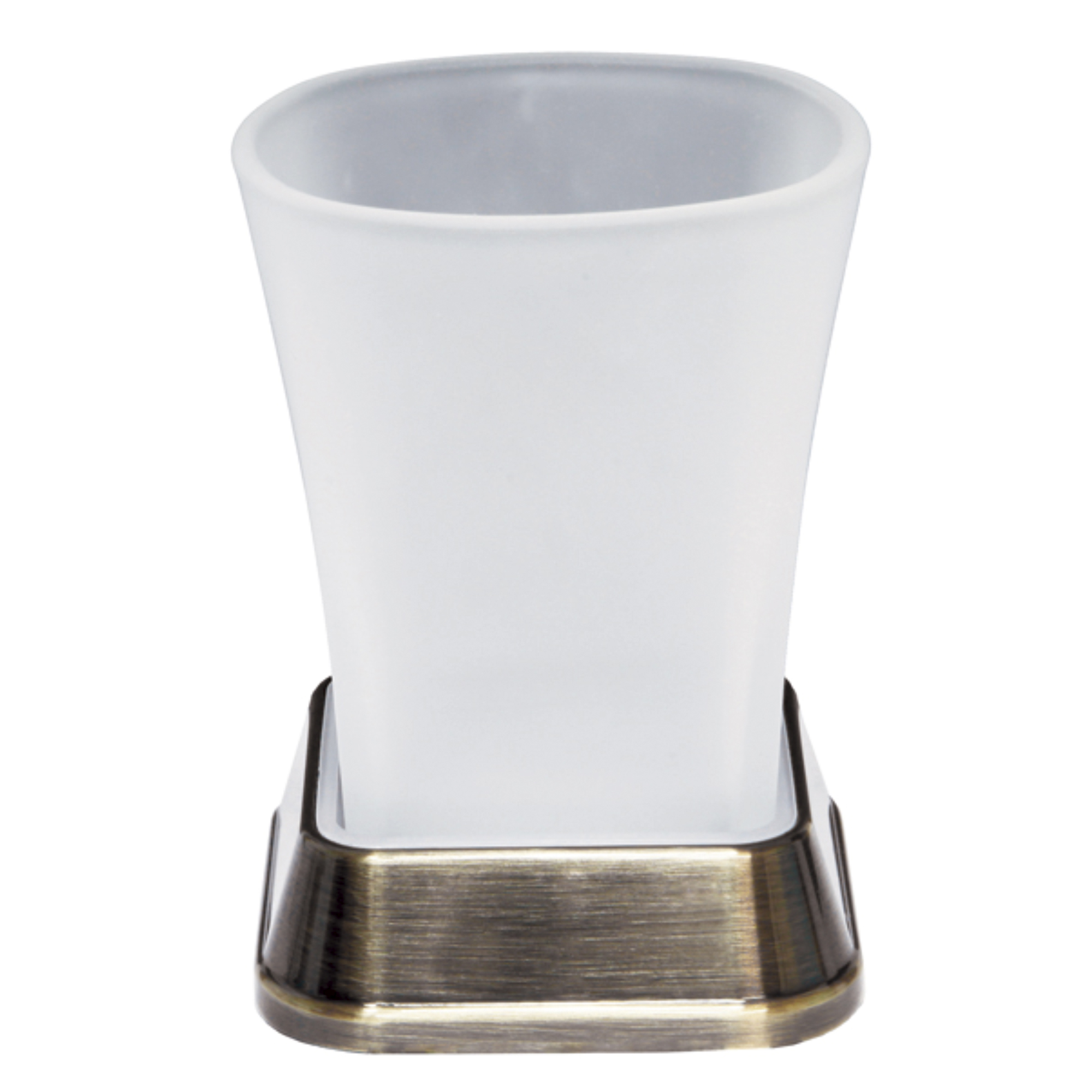 фото Настольный аксесс exter k-5528 стакан для зубных щеток (коробка), матовое стекло, светлая бронза wasserkraft