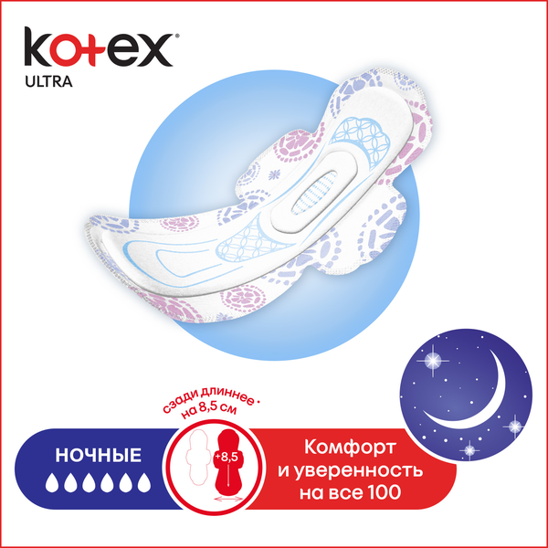 фото Прокладки kotex ultra ночные 14 шт