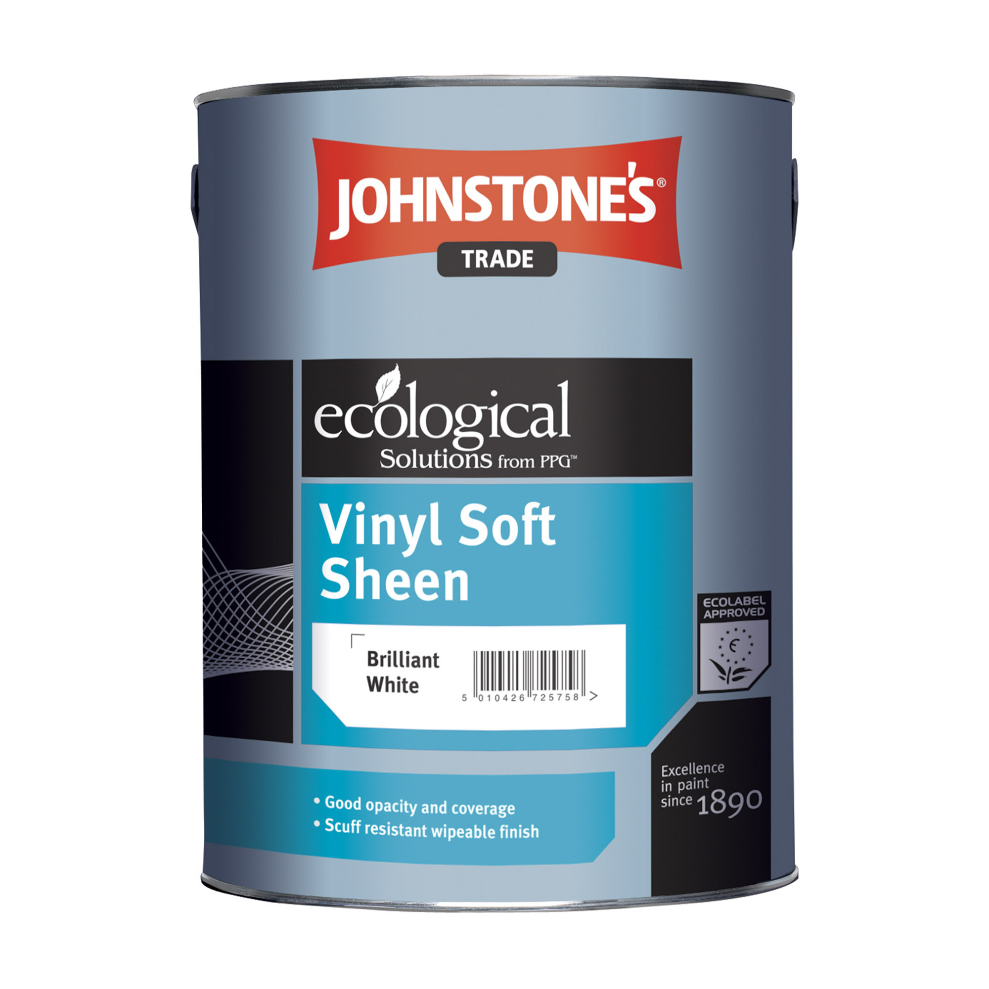 Краска JohnStones Vinyl Soft Sheen Transparent для стен и потолков 5 л