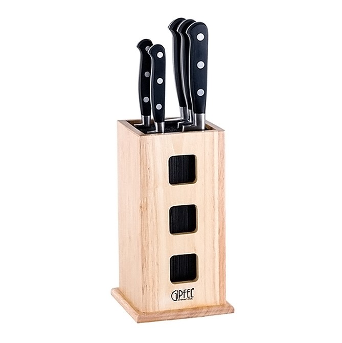 Набор кухонных ножей Gipfel 6 предметов, цвет черный - фото 1