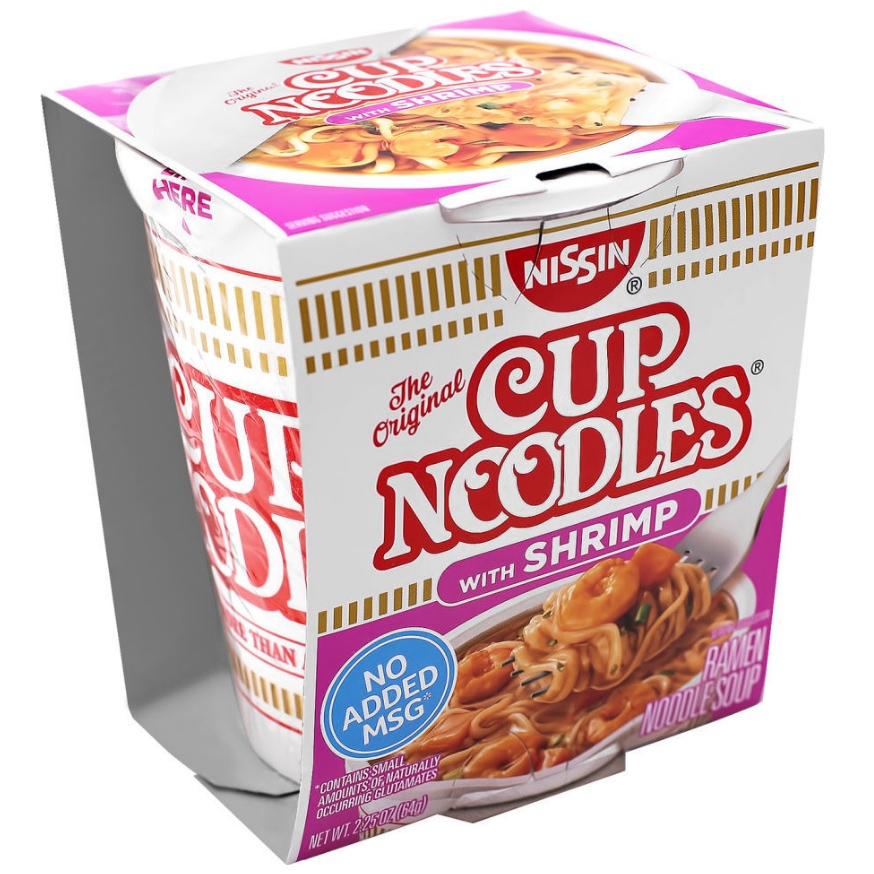 Лапша быстрого приготовления Nissin Cup Noodles с креветками, 64 г - фото 1
