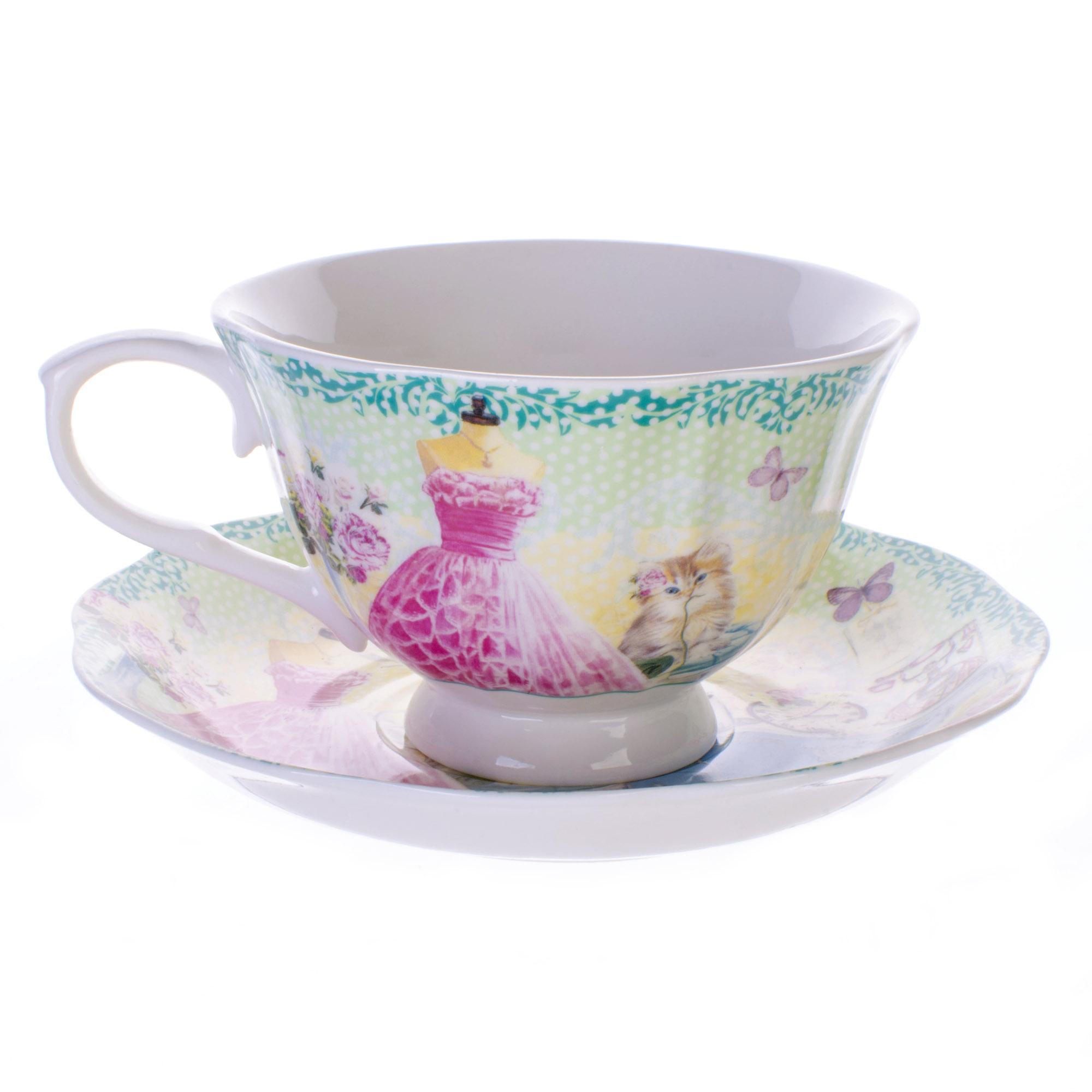 Набор чайный 4 предмета French garden розовое платье KY-1603-2 - фото 4
