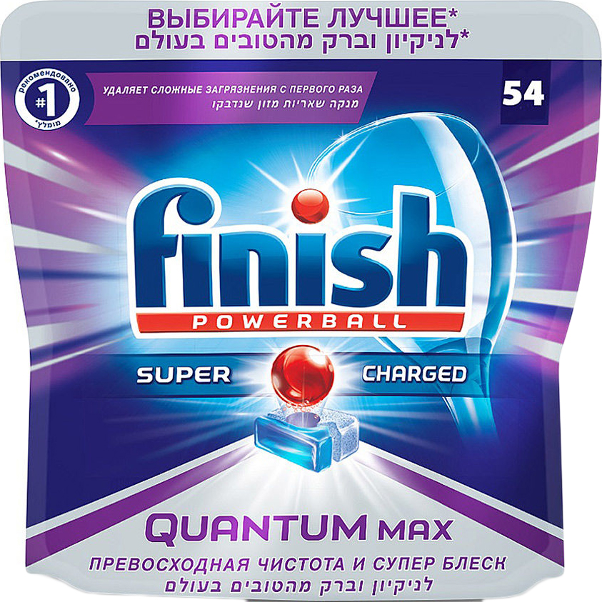 фото Таблетки для посудомоечной машины finish quantum max 54 шт