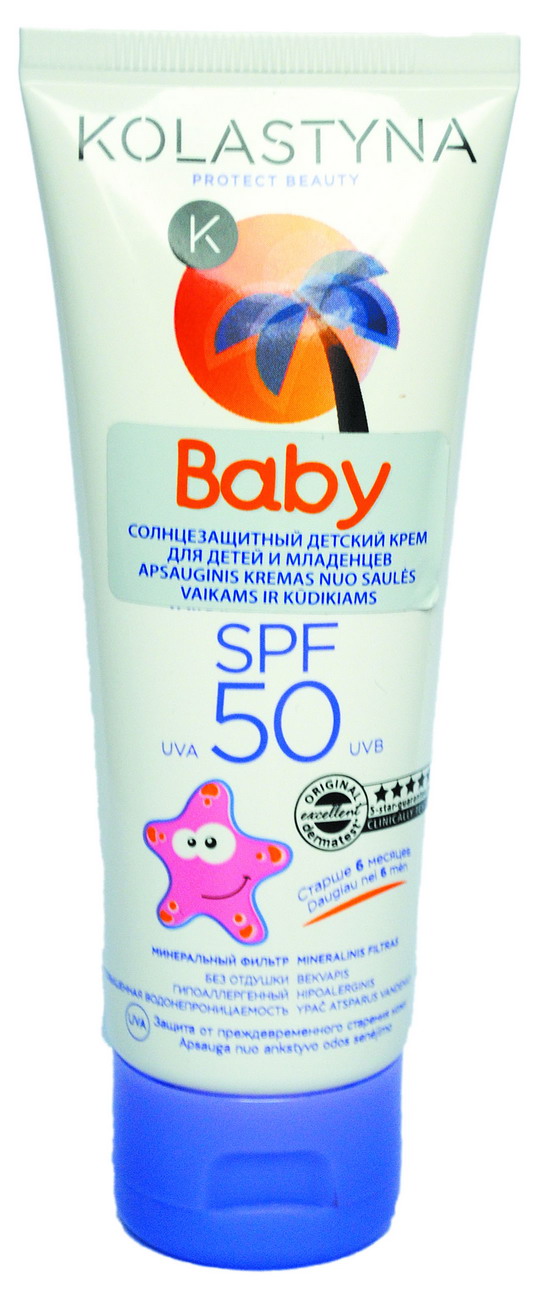 фото Солнцезащитный детский крем kolastyna baby spf-50 75мл