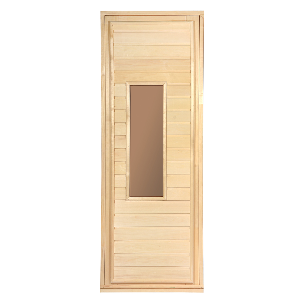 Дверь со стеклом Банные штучки 1,9х0,7 м, цвет натуральное дерево, бронзовый - фото 1