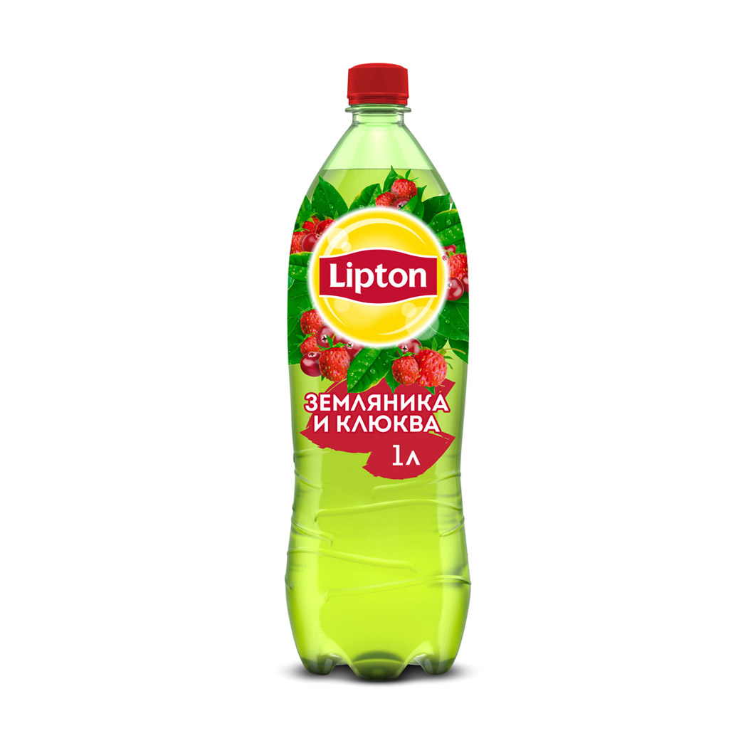 фото Холодный чай lipton зеленый земляника-клюква 1 л