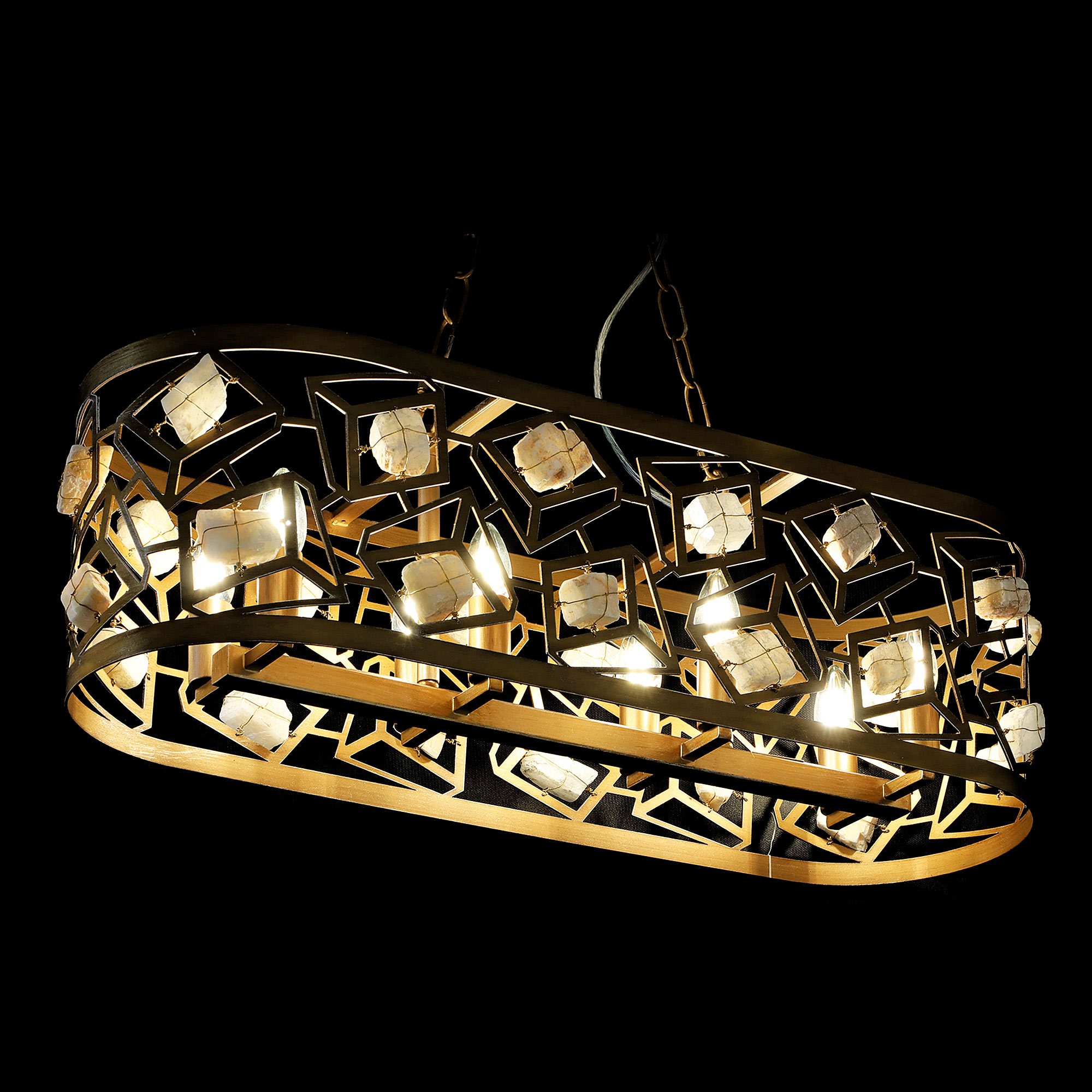 Светильник потолочный Wisdandun ep168243ma камень сталь, цвет золотой - фото 1