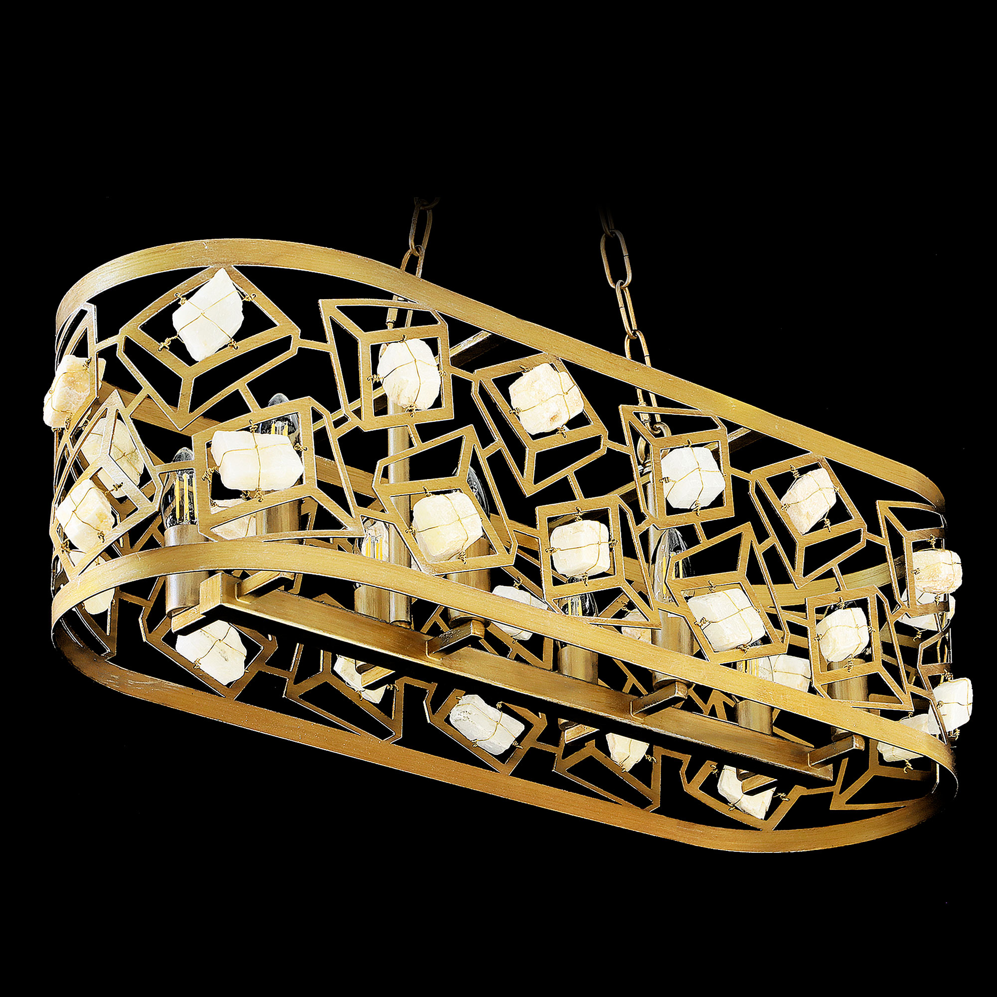 Светильник потолочный Wisdandun ep168243ma камень сталь, цвет золотой - фото 2