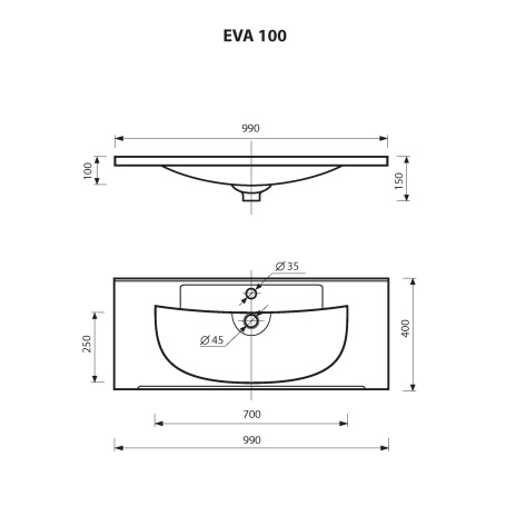 фото Раковина мисти evva -100