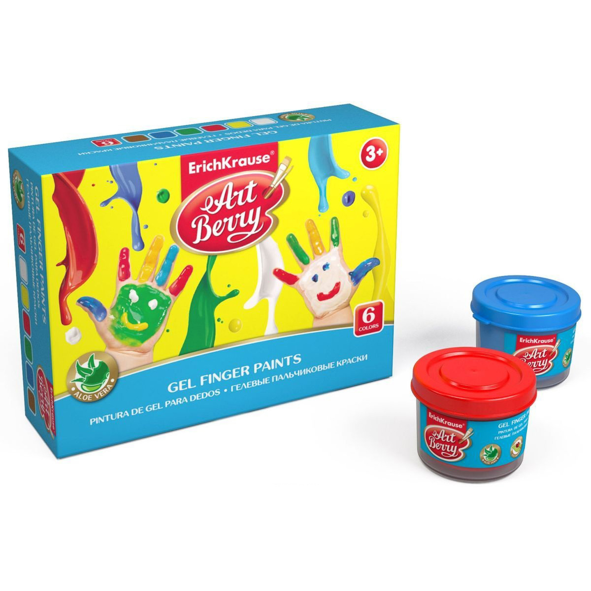 фото Краски пальчиковы с алоэ вера. 6цв/35мл erich krause
